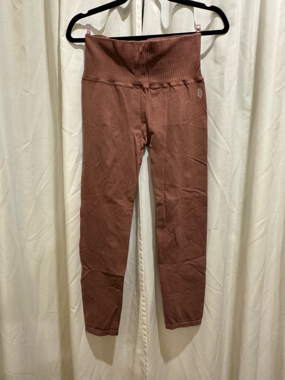 FP Movement by Free People Ribbed High-Waist Leggings in Fawn Brown